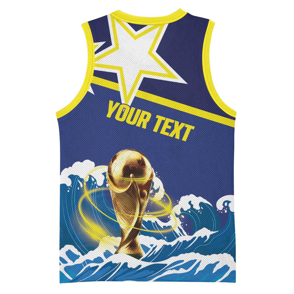 Custom Football 2026 Curacao Basketball Jersey The Blue Wave Come On