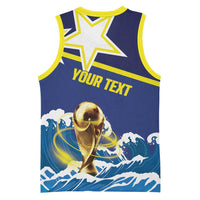 Custom Football 2026 Curacao Basketball Jersey The Blue Wave Come On
