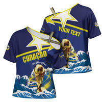 Custom Football 2026 Curacao Cross Shoulder Shirt The Blue Wave Come On