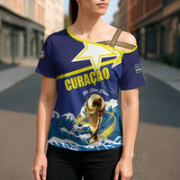 Custom Football 2026 Curacao Cross Shoulder Shirt The Blue Wave Come On