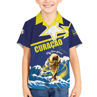 Custom Football 2026 Curacao Kid Hawaiian Shirt The Blue Wave Come On