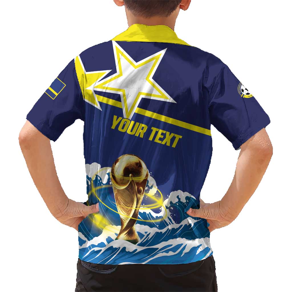 Custom Football 2026 Curacao Kid Hawaiian Shirt The Blue Wave Come On