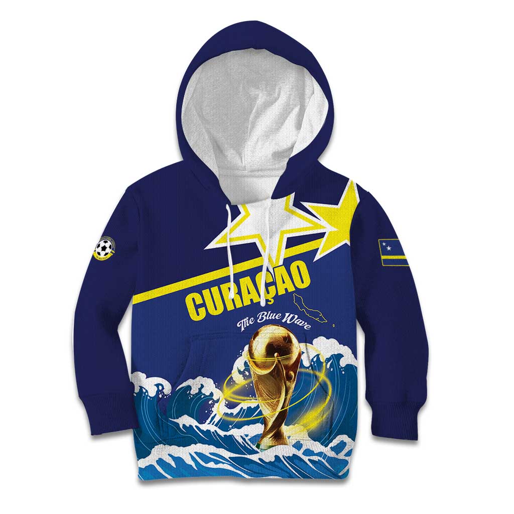 Custom Football 2026 Curacao Kid Hoodie The Blue Wave Come On