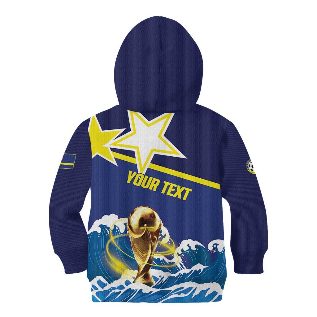 Custom Football 2026 Curacao Kid Hoodie The Blue Wave Come On