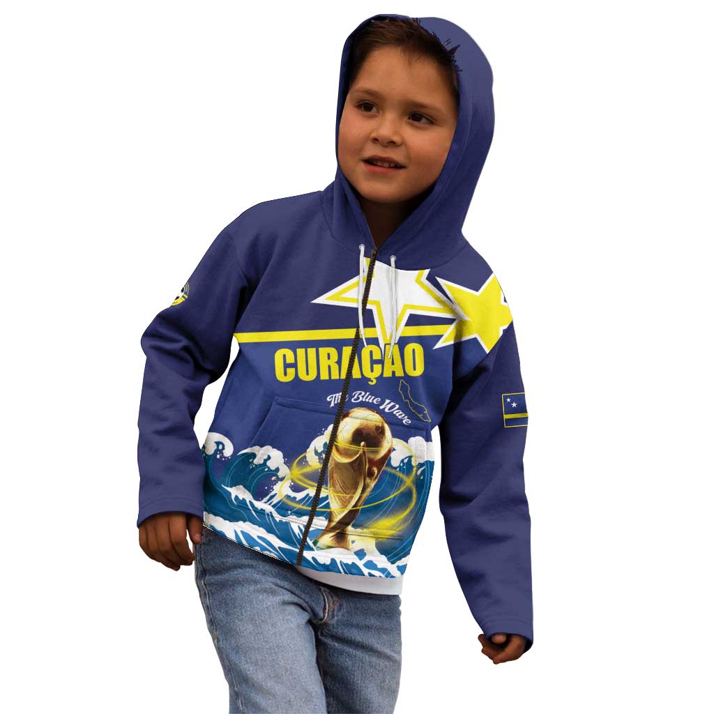 Custom Football 2026 Curacao Kid Hoodie The Blue Wave Come On