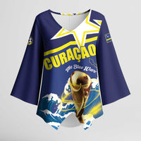 Custom Football 2026 Curacao Kimono Sleeve Blouse The Blue Wave Come On