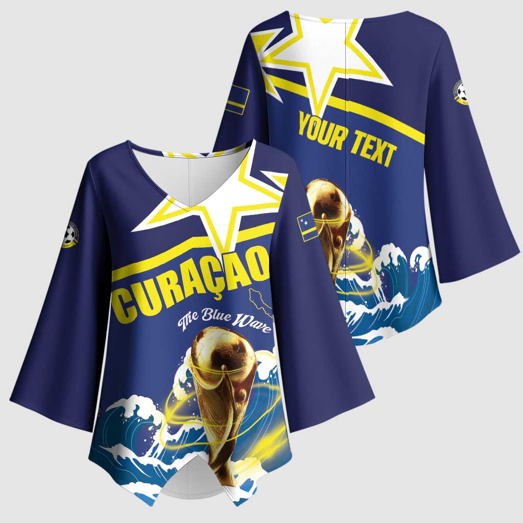 Custom Football 2026 Curacao Kimono Sleeve Blouse The Blue Wave Come On