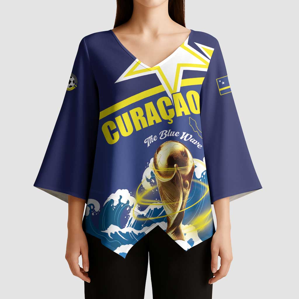 Custom Football 2026 Curacao Kimono Sleeve Blouse The Blue Wave Come On