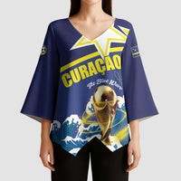 Custom Football 2026 Curacao Kimono Sleeve Blouse The Blue Wave Come On