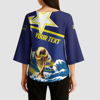 Custom Football 2026 Curacao Kimono Sleeve Blouse The Blue Wave Come On