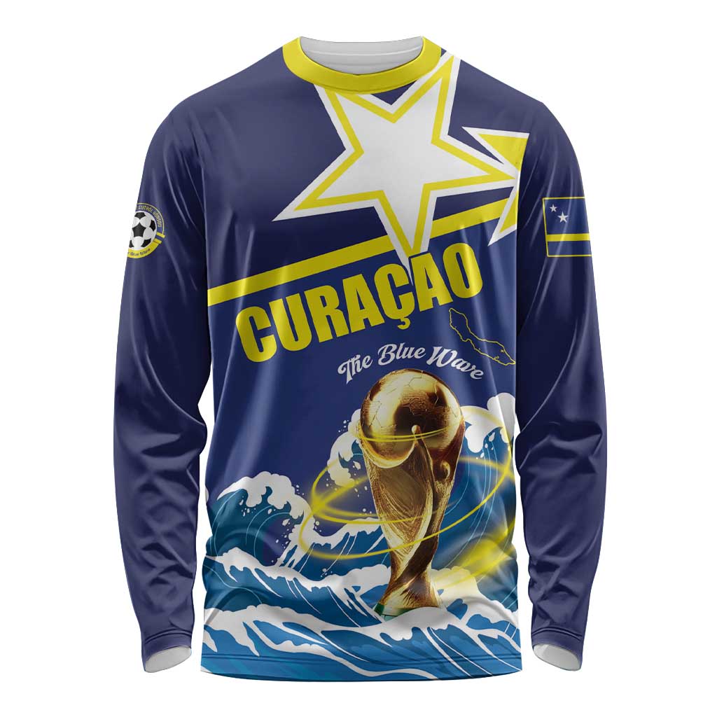 Custom Football 2026 Curacao Long Sleeve Shirt The Blue Wave Come On