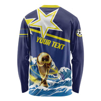 Custom Football 2026 Curacao Long Sleeve Shirt The Blue Wave Come On
