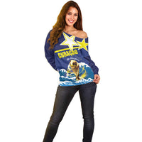 Custom Football 2026 Curacao Off Shoulder Sweater The Blue Wave Come On