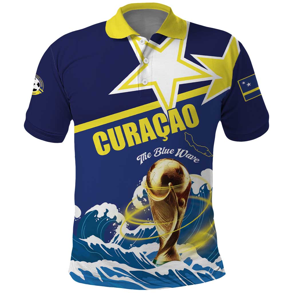 Custom Football 2026 Curacao Polo Shirt The Blue Wave Come On