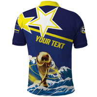 Custom Football 2026 Curacao Polo Shirt The Blue Wave Come On