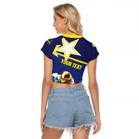 Custom Football 2026 Curacao Raglan Cropped T Shirt The Blue Wave Come On