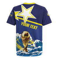 Custom Football 2026 Curacao Rugby Jersey The Blue Wave Come On