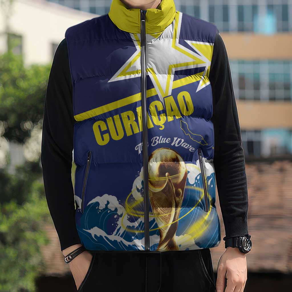 Custom Football 2026 Curacao Sleeveless Puffer Jacket The Blue Wave Come On