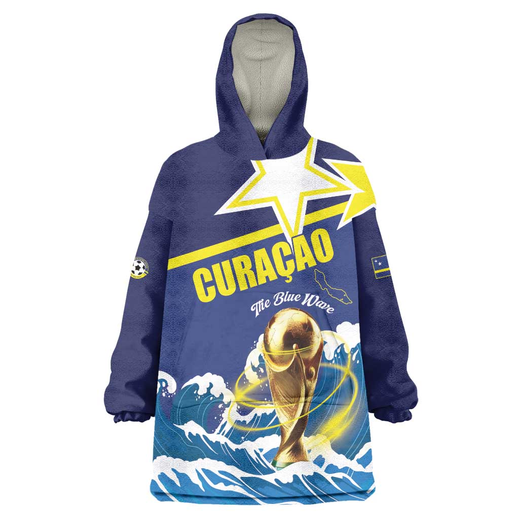 Custom Football 2026 Curacao Wearable Blanket Hoodie The Blue Wave Come On