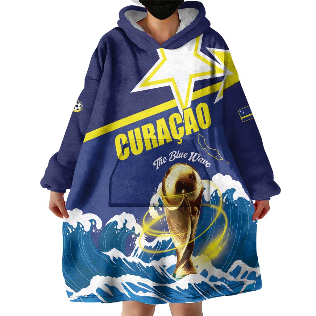 Custom Football 2026 Curacao Wearable Blanket Hoodie The Blue Wave Come On