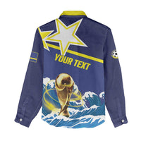 Custom Football 2026 Curacao Women Casual Shirt The Blue Wave Come On