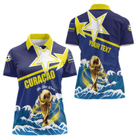 Custom Football 2026 Curacao Women Polo Shirt The Blue Wave Come On