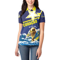 Custom Football 2026 Curacao Women Polo Shirt The Blue Wave Come On