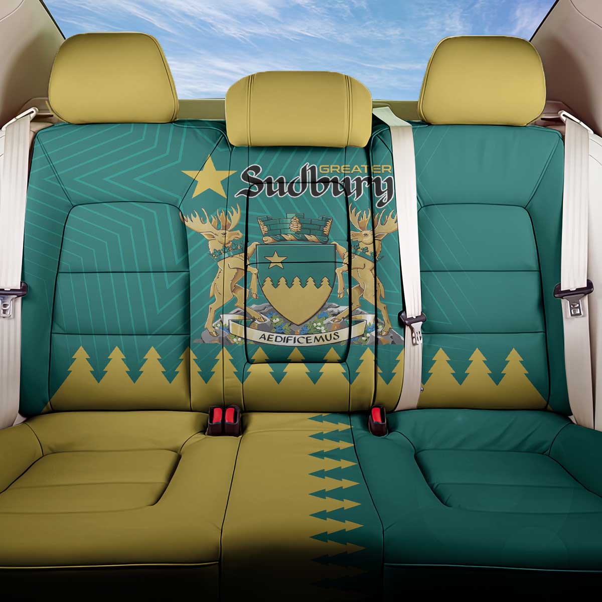 Canada Greater Sudbury Back Car Seat Cover The Nickel Capital Aedificemus
