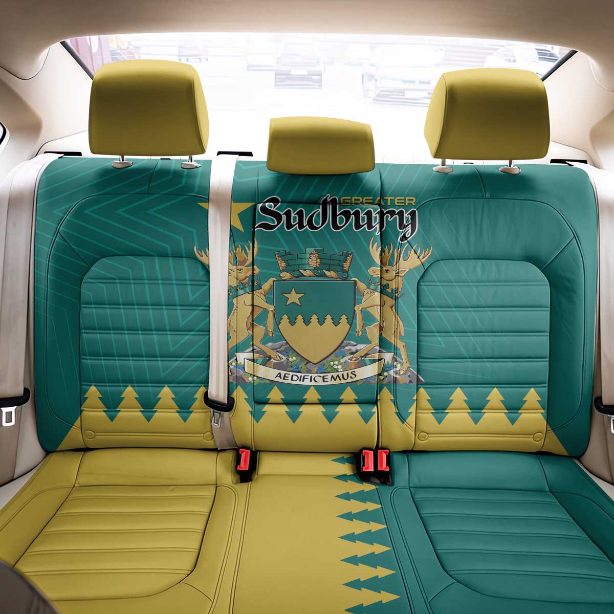 Canada Greater Sudbury Back Car Seat Cover The Nickel Capital Aedificemus