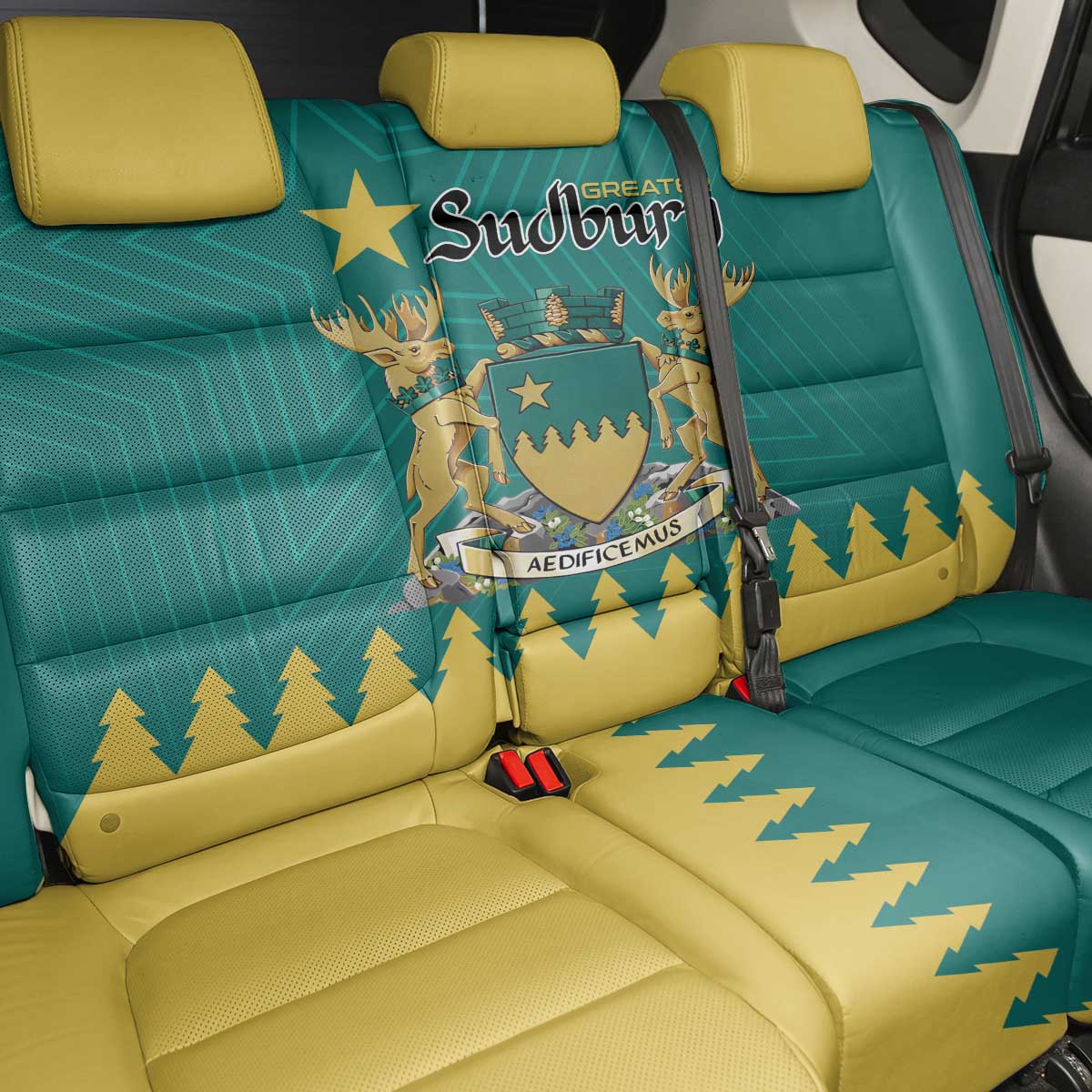 Canada Greater Sudbury Back Car Seat Cover The Nickel Capital Aedificemus