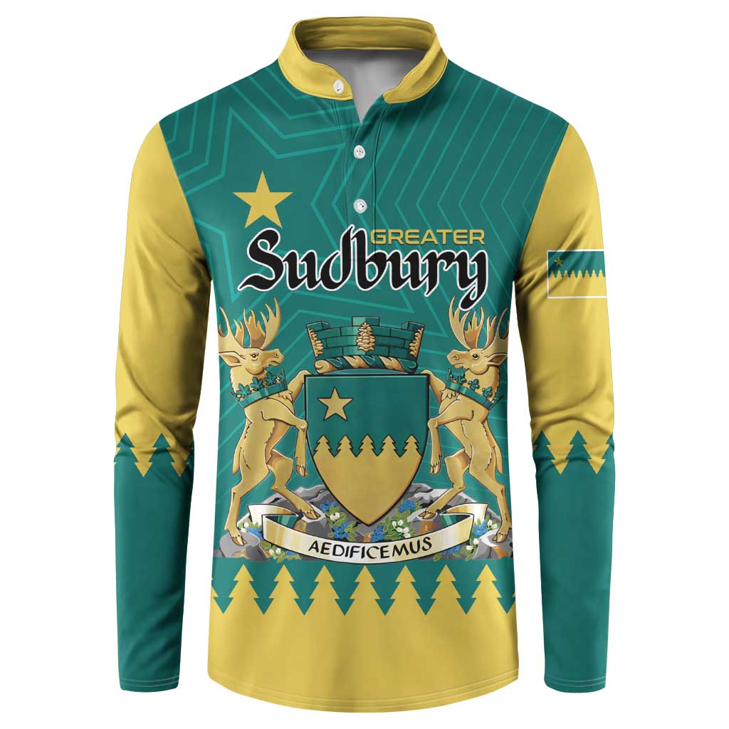 Personalised Canada Greater Sudbury Button Sweatshirt The Nickel Capital Aedificemus