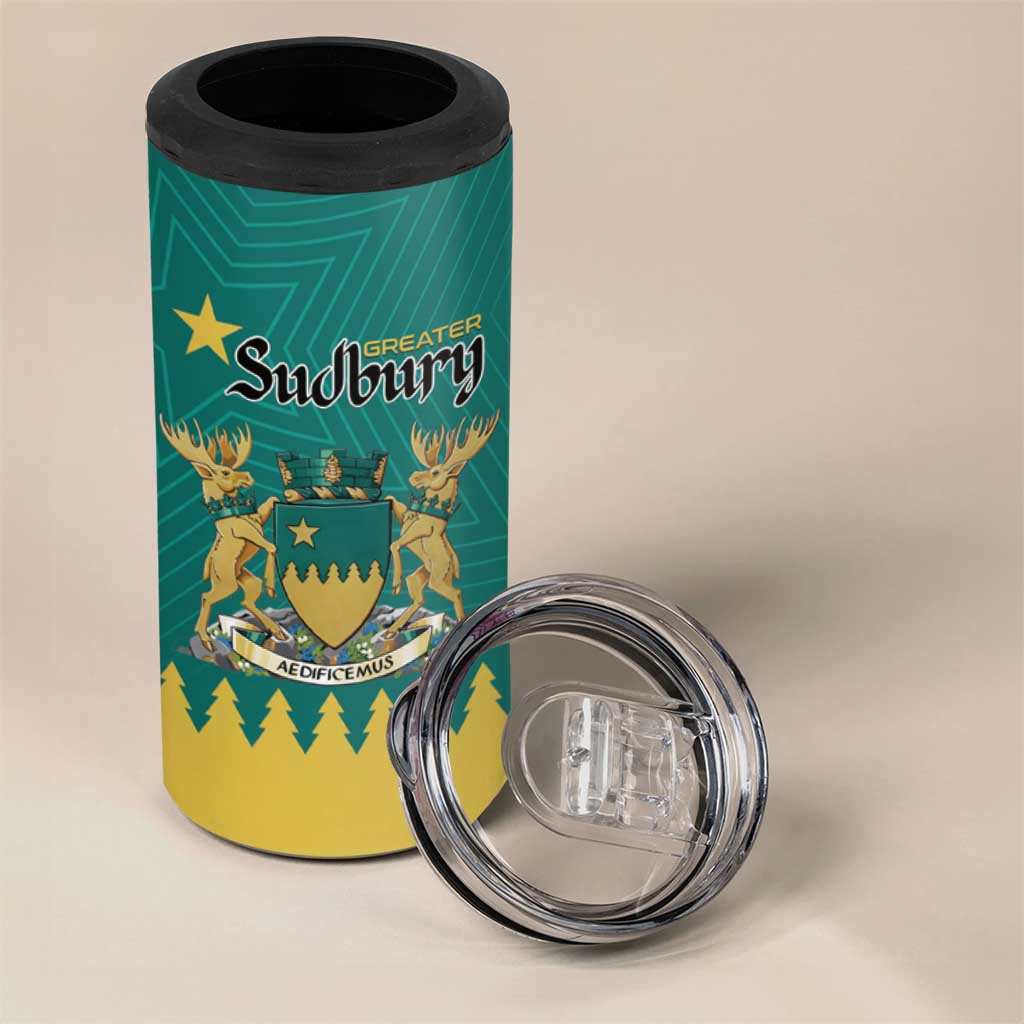 Personalised Canada Greater Sudbury 4 in 1 Can Cooler Tumbler The Nickel Capital Aedificemus