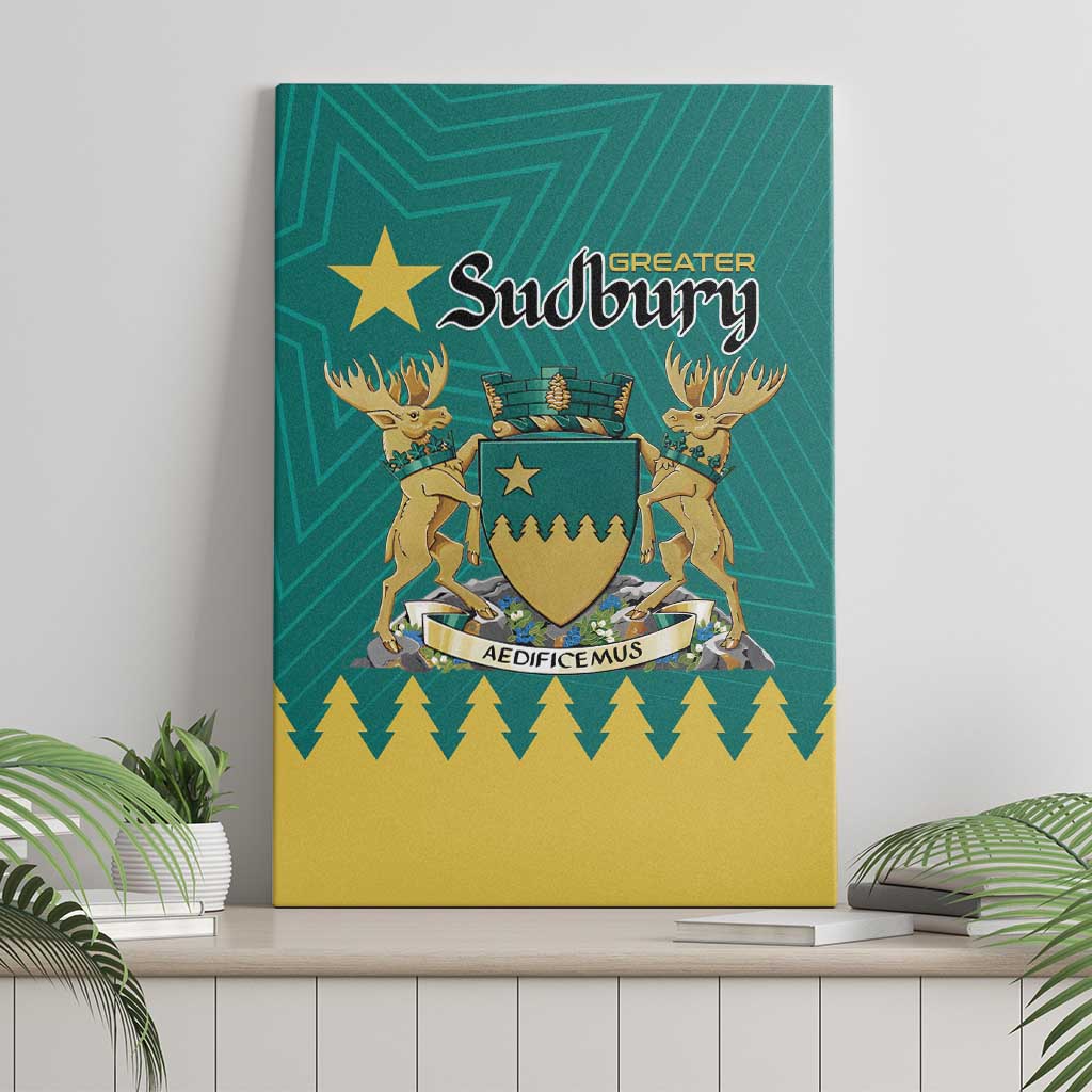 Canada Greater Sudbury Canvas Wall Art The Nickel Capital Aedificemus