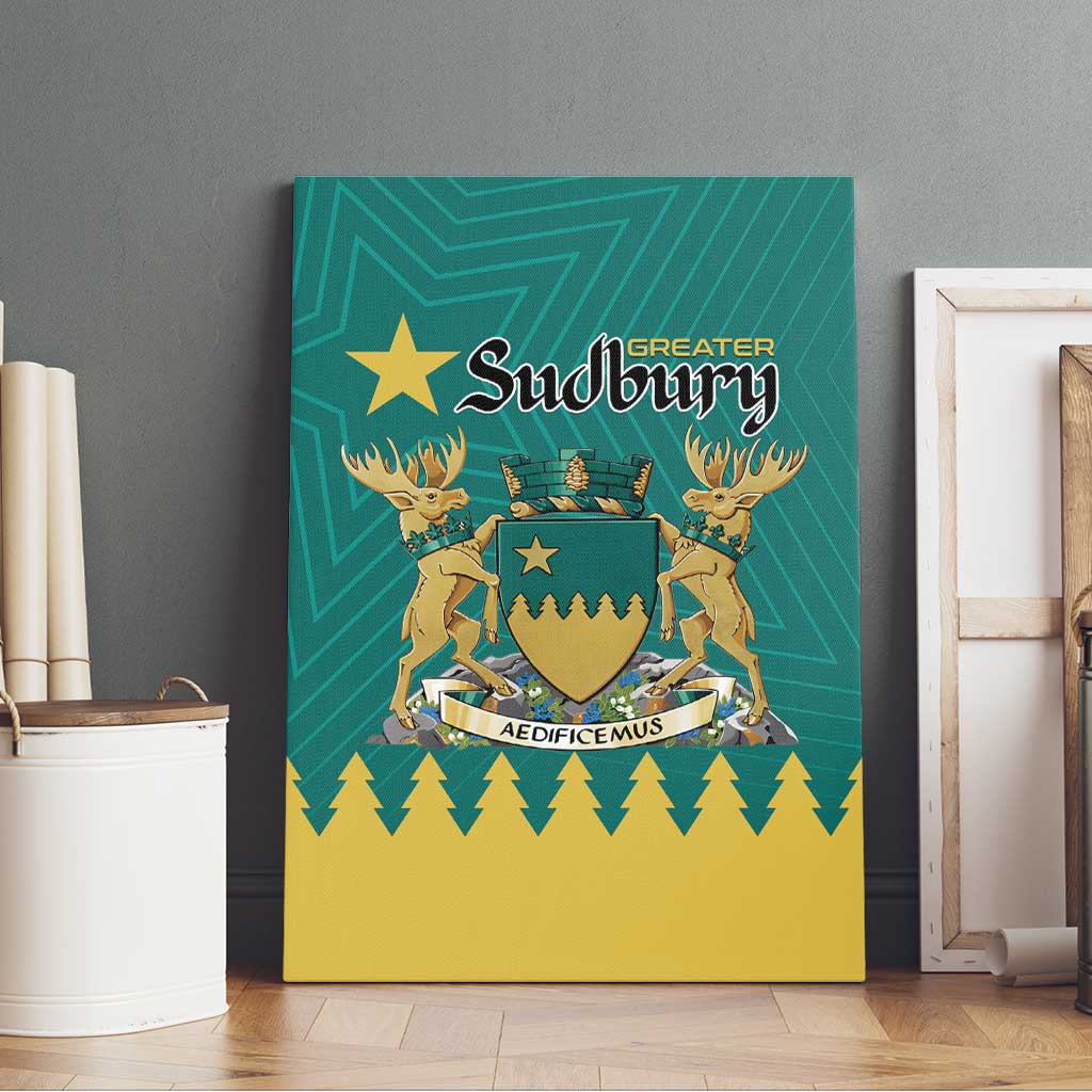 Canada Greater Sudbury Canvas Wall Art The Nickel Capital Aedificemus