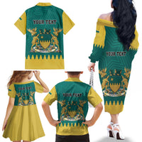 Personalised Canada Greater Sudbury Family Matching Off The Shoulder Long Sleeve Dress and Hawaiian Shirt The Nickel Capital Aedificemus