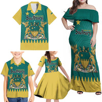 Personalised Canada Greater Sudbury Family Matching Off Shoulder Maxi Dress and Hawaiian Shirt The Nickel Capital Aedificemus