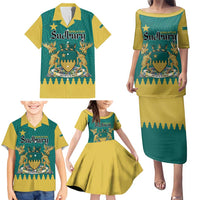 Personalised Canada Greater Sudbury Family Matching Puletasi and Hawaiian Shirt The Nickel Capital Aedificemus