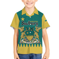 Personalised Canada Greater Sudbury Family Matching Short Sleeve Bodycon Dress and Hawaiian Shirt The Nickel Capital Aedificemus