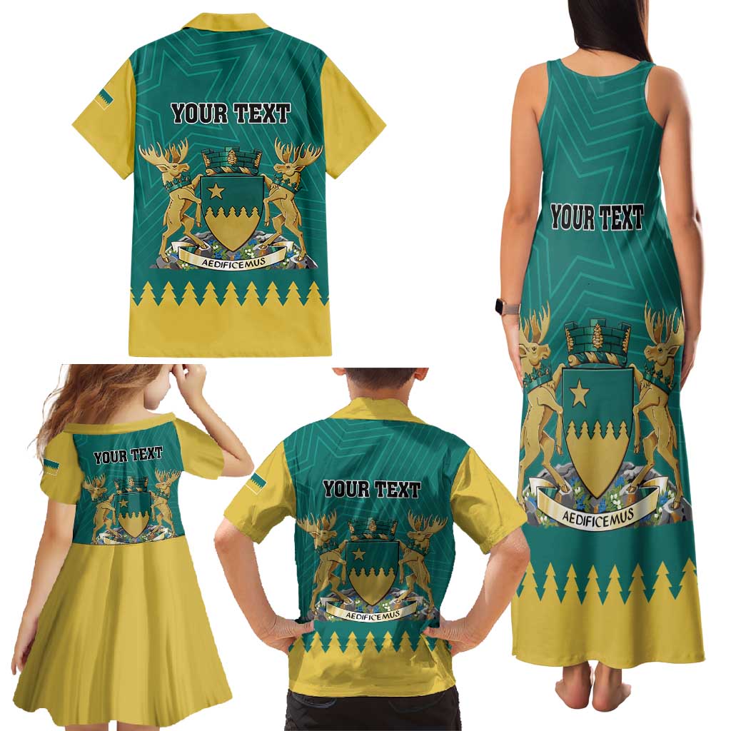 Personalised Canada Greater Sudbury Family Matching Tank Maxi Dress and Hawaiian Shirt The Nickel Capital Aedificemus