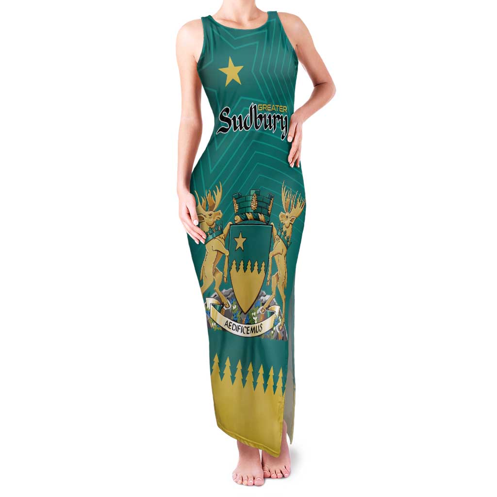 Personalised Canada Greater Sudbury Family Matching Tank Maxi Dress and Hawaiian Shirt The Nickel Capital Aedificemus