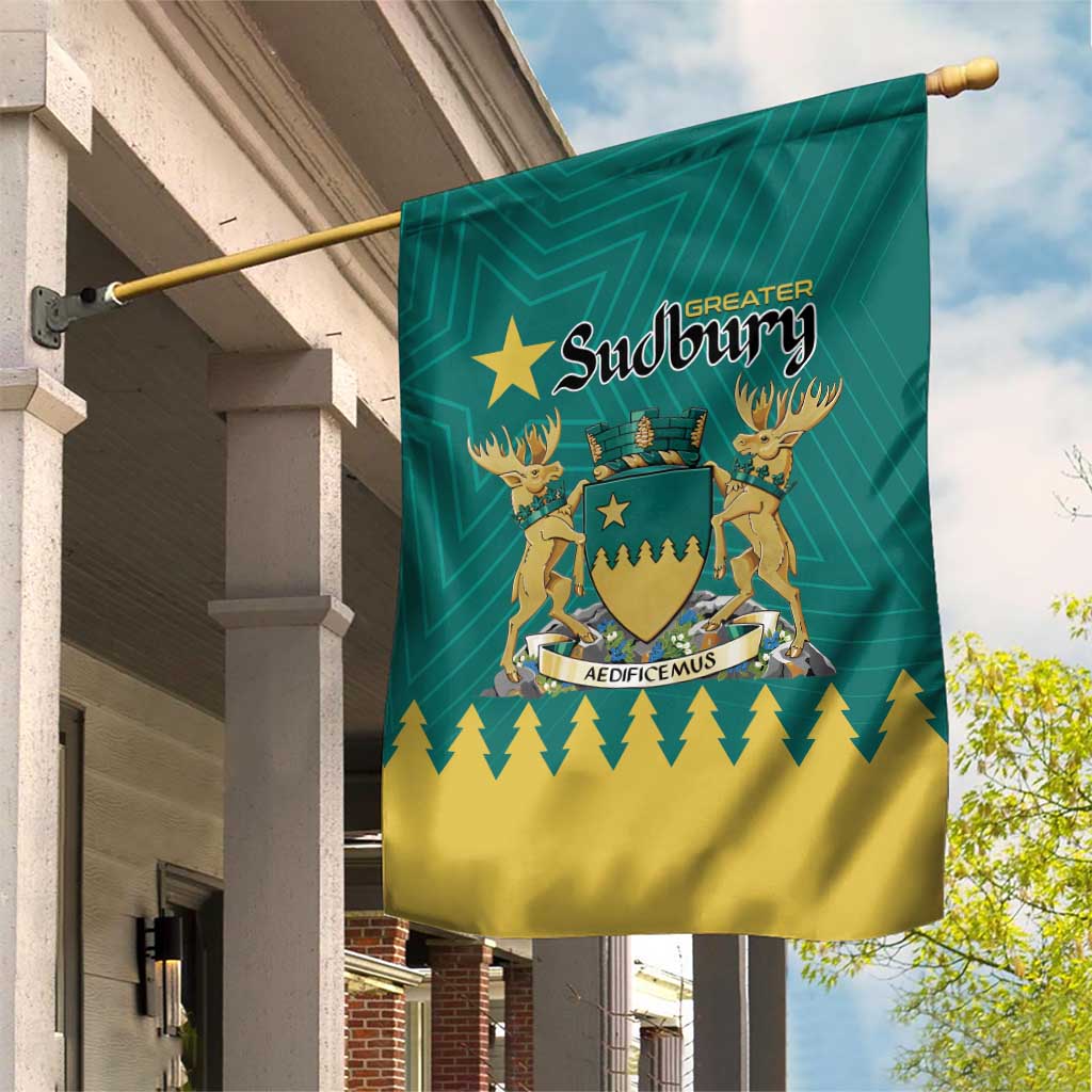 Canada Greater Sudbury Garden Flag The Nickel Capital Aedificemus