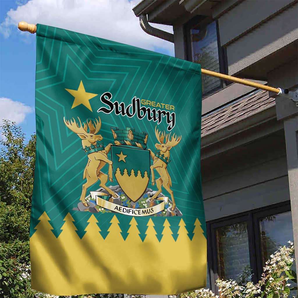 Canada Greater Sudbury Garden Flag The Nickel Capital Aedificemus