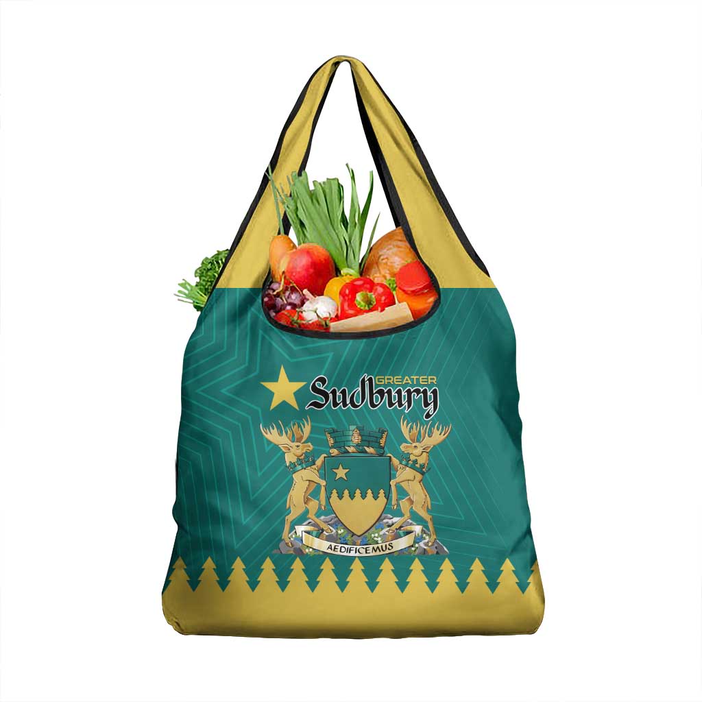 Canada Greater Sudbury Grocery Bag The Nickel Capital Aedificemus