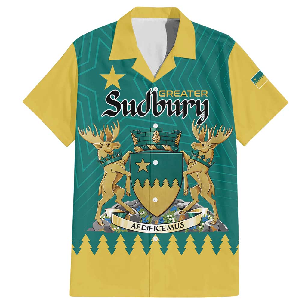 Personalised Canada Greater Sudbury Hawaiian Shirt The Nickel Capital Aedificemus