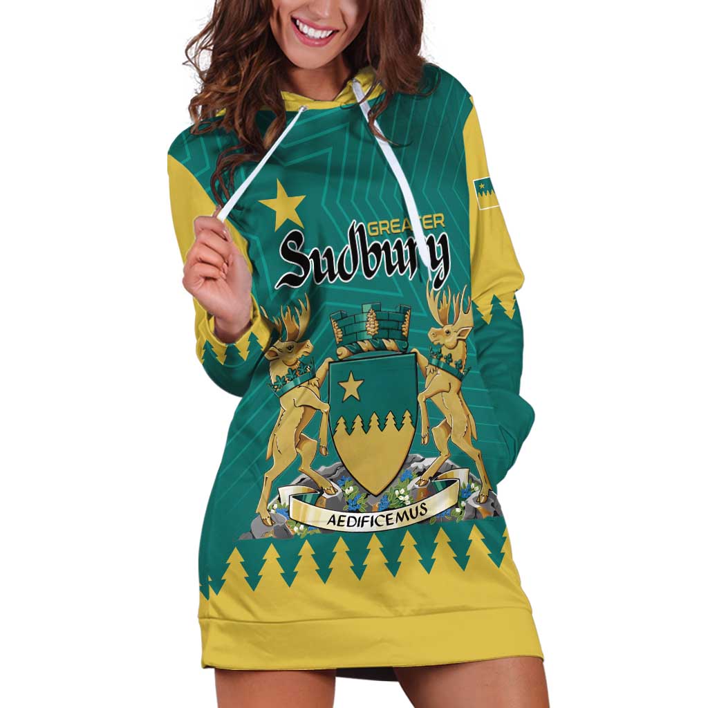 Personalised Canada Greater Sudbury Hoodie Dress The Nickel Capital Aedificemus