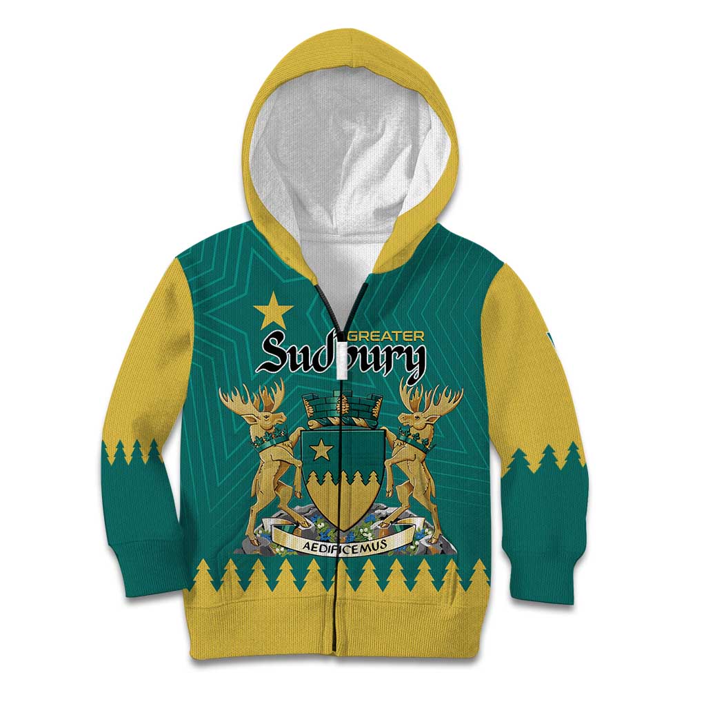 Personalised Canada Greater Sudbury Kid Hoodie The Nickel Capital Aedificemus