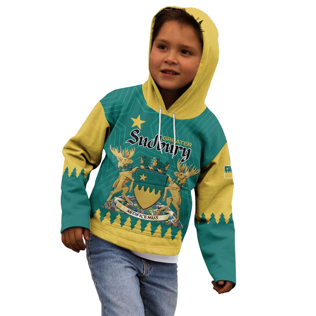 Personalised Canada Greater Sudbury Kid Hoodie The Nickel Capital Aedificemus