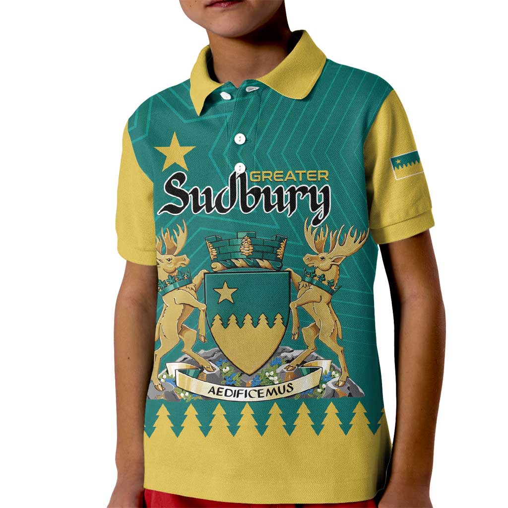 Personalised Canada Greater Sudbury Kid Polo Shirt The Nickel Capital Aedificemus