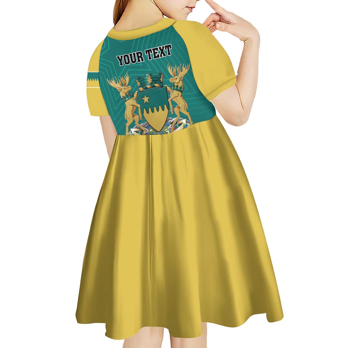 Personalised Canada Greater Sudbury Kid Short Sleeve Dress The Nickel Capital Aedificemus