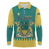 Personalised Canada Greater Sudbury Long Sleeve Polo Shirt The Nickel Capital Aedificemus